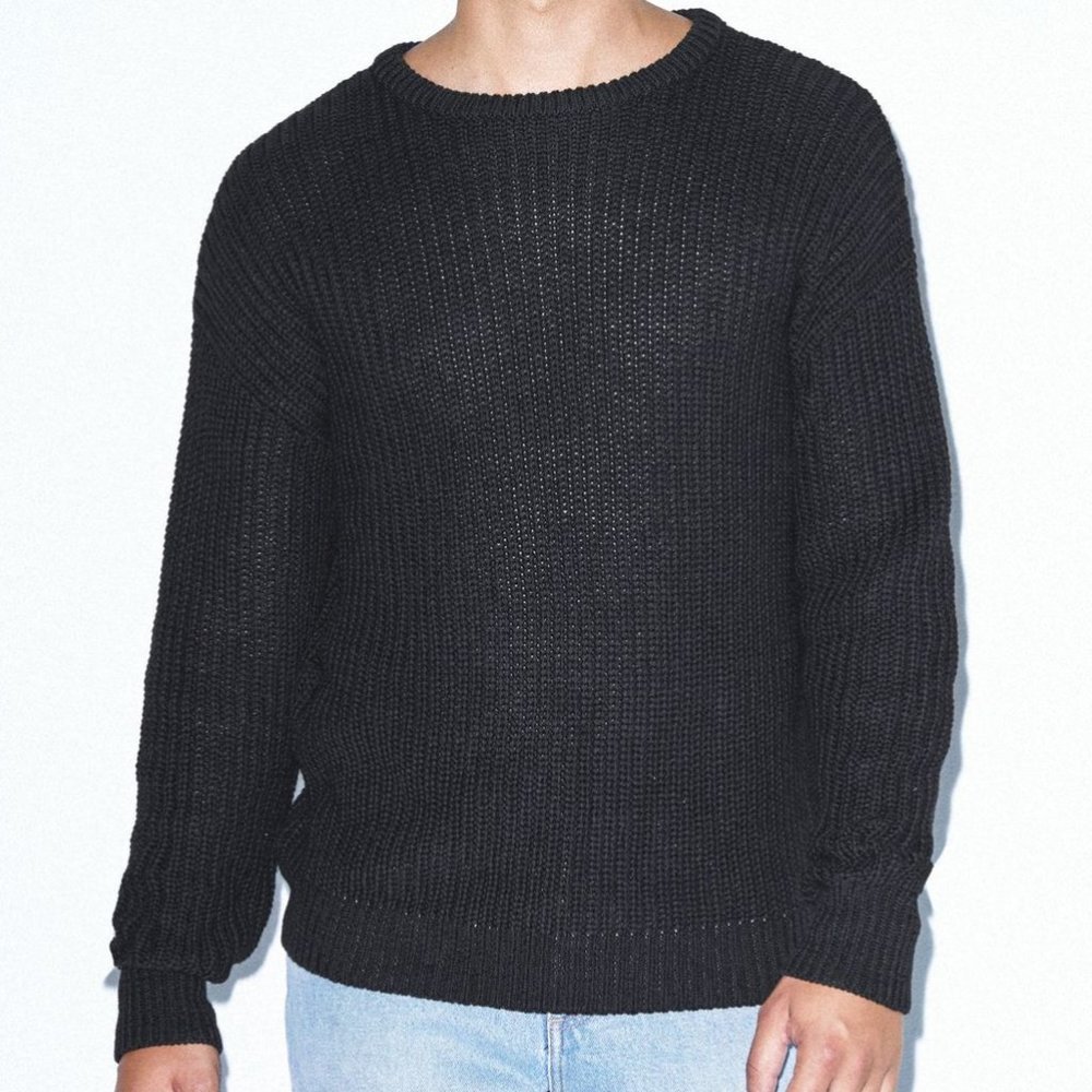 American Apparel Fisherman Sweater Black Small